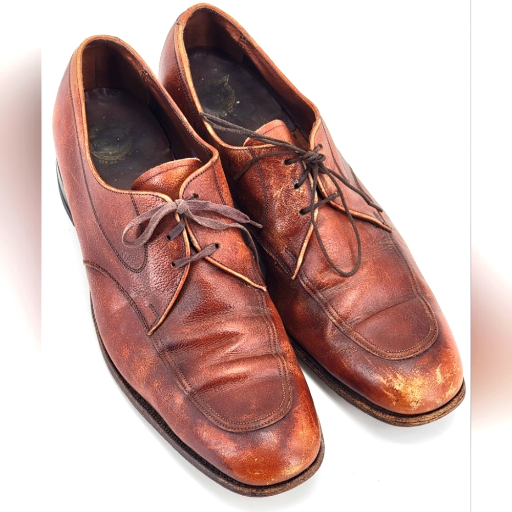 Florsheim 31872 Mens Size 10.5 A Narrow Brown Leather Blucher Derby Loafers